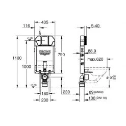 Καζανάκι εντοιχισμού κρεμαστής λεκάνης GROHE UNISET SLIM 39683000 για μονό τούβλο (9 Cm) -Λεκάνες Εκπτώσεις kazanaki entoixismoy kremasths lekanhs grohe 39683000 gia mono toyblo 9 cm 2