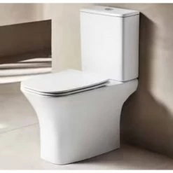 Λεκάνη δαπέδου Rimless TEMA SPRINT 65x34 πίσω σιφόνι με κάλυμμα S/C Slim SPR 3100