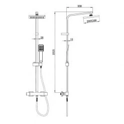 Θερμοστατική μπαταρία σταθερού ντους KARAG CF033T -Λεκάνες Εκπτώσεις θερμοστατική μπαταρία σταθερού ντους cf 033t karag 2