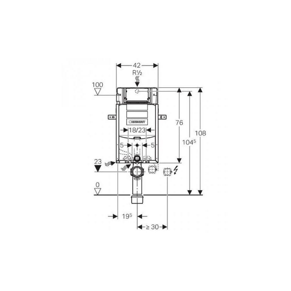 Καζανάκι εντοιχισμού (12 Cm - Διπλό τούβλο) κρεμαστής λεκάνης GEBERIT SIGMA LINE 110.350.00.5 2 Καζανάκι εντοιχισμού (12 Cm - Διπλό τούβλο) κρεμαστής λεκάνης GEBERIT SIGMA LINE 110.350.00.5 - Image 2