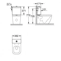 Καζανάκι με πλαϊνή παροχή GROHE EURO 39333000 -Λεκάνες Εκπτώσεις καζανάκι με πλαϊνή παροχή grohe euro 39333000 2