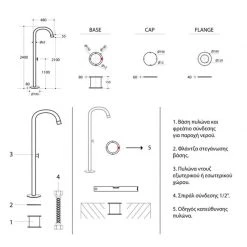 Κολώνα σταθερής ντουζιέρας εξωτερικού χώρου - Πισίνας KARAG PYLON INOX -Λεκάνες Εκπτώσεις κολόνα σταθερού ντους εξωτερικού χώρου pylon inox karag 2