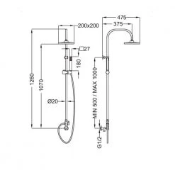 Εξώφυλλο -Λεκάνες Εκπτώσεις κολώνα ντούζ ottone meloda fix 15265 χρωμέ 1