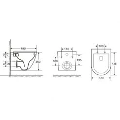 Λεκάνη κρεμαστή Rimless με κάλυμμα S/C γκρι ματ KARAG MILOS LT046ENR-MDG -Λεκάνες Εκπτώσεις λεκάνη αναρτώμενη rimless με κάλυμμα γκρι ματ milos karag 2
