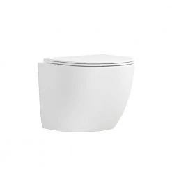 Λεκάνη κρεμαστή Rimless με κάλυμμα S/C λευκή ματ KARAG MILOS LT046ENR-MW