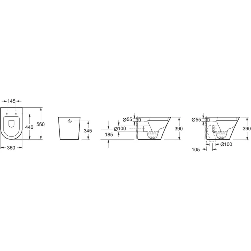 Λεκάνη δαπέδου BTW KARAG SORRENTO CB 1088 διπλής εξόδου κομπλέ σετ με κάλυμμα Soft Close 56 Cm 2 Λεκάνη δαπέδου BTW KARAG SORRENTO CB 1088 διπλής εξόδου κομπλέ σετ με κάλυμμα Soft Close 56 Cm - Image 2