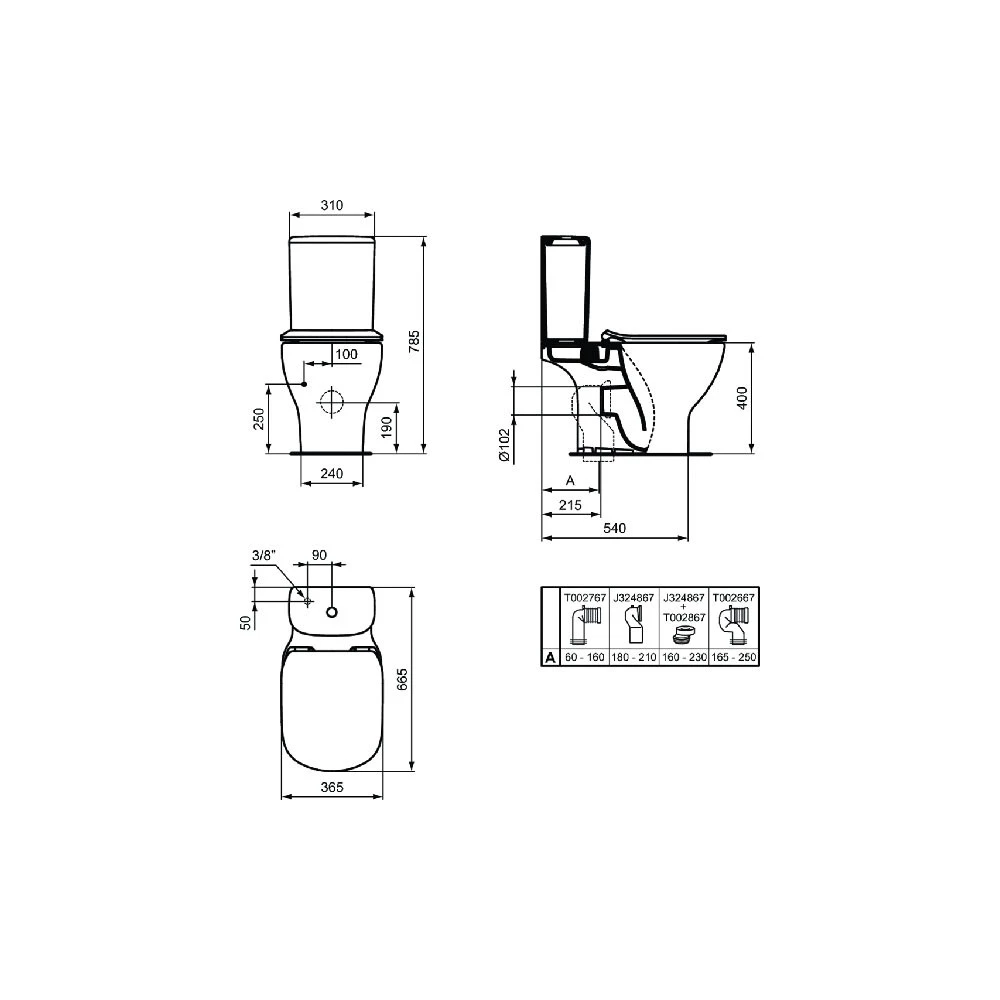 Λεκάνη δαπέδου IDEAL STANDARD TESI II AQUABLADE 66x36 διπλής εξόδου κομπλέ σετ με κάλυμμα Soft Close T008701+T352701+T356801 2 Λεκάνη δαπέδου IDEAL STANDARD TESI II AQUABLADE 66x36 διπλής εξόδου κομπλέ σετ με κάλυμμα Soft Close T008701+T352701+T356801 - Image 2
