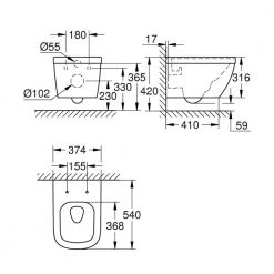 Λεκάνη κρεμαστή Rimless 54x37,4 GROHE EURO Pure Guard 3932800H 5 Λεκάνη κρεμαστή Rimless 54x37,4 GROHE EURO Pure Guard 3932800H -Λεκάνες Εκπτώσεις λεκάνη κρεμαστή rimless 54x374 grohe euro pure guard 3932800h 2