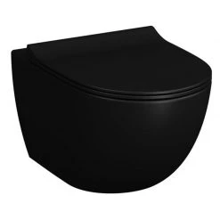 Λεκάνη κρεμαστή Rimless με κάλυμμα S/C 54 X 36,5 Cm VITRA SENTO 7748B083-0075 + 120-083R009 Μαύρη ματ