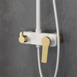 Μπαταρία σταθερού ντους λευκή ματ με χρυσό ANDARE KARAG WNW33R98PH-B -Λεκάνες Εκπτώσεις μπαταρία σταθερού ντους λευκή ματ με χρυσό andare karag 2