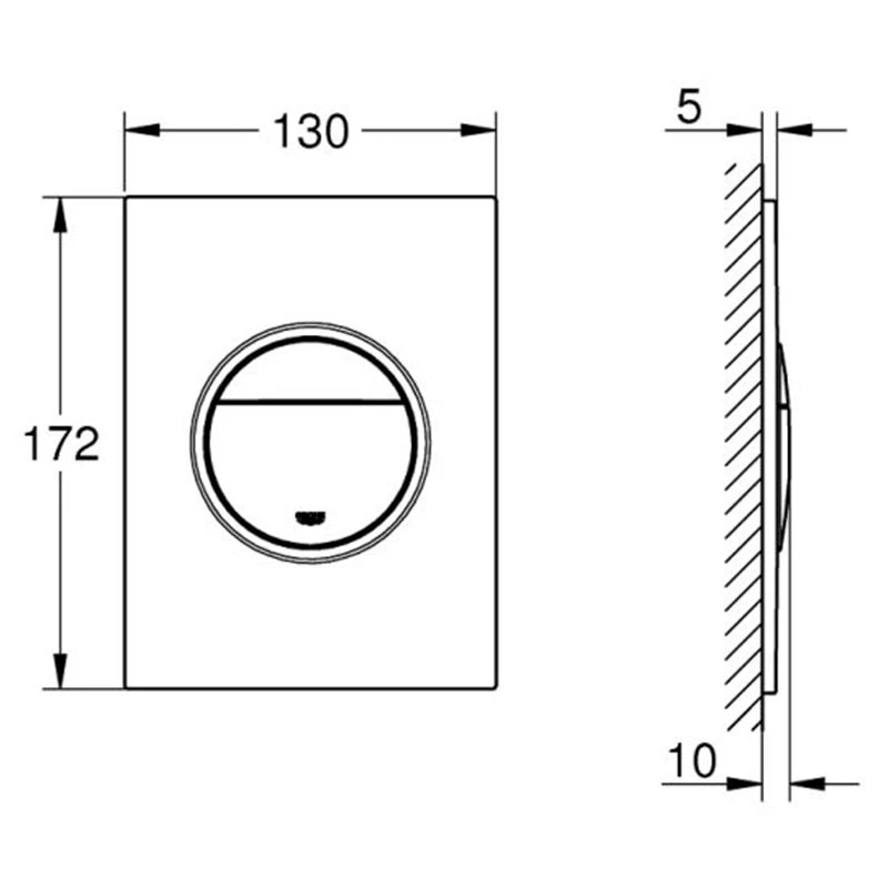 Πλακέτα ενεργοποίησης για καζανάκι GROHE NOVA COSMOPOLITAN S 37601EN0 Brushed Nickel 2 Πλακέτα ενεργοποίησης για καζανάκι GROHE NOVA COSMOPOLITAN S 37601EN0 Brushed Nickel - Image 2