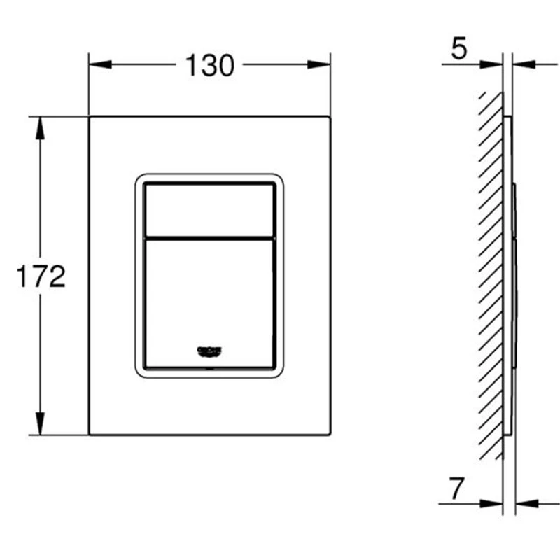 Πλακέτα ενεργοποίησης για καζανάκι GROHE SKATE COSMOPOLITAN S 37535DC0 Super Steel 2 Πλακέτα ενεργοποίησης για καζανάκι GROHE SKATE COSMOPOLITAN S 37535DC0 Super Steel - Image 2
