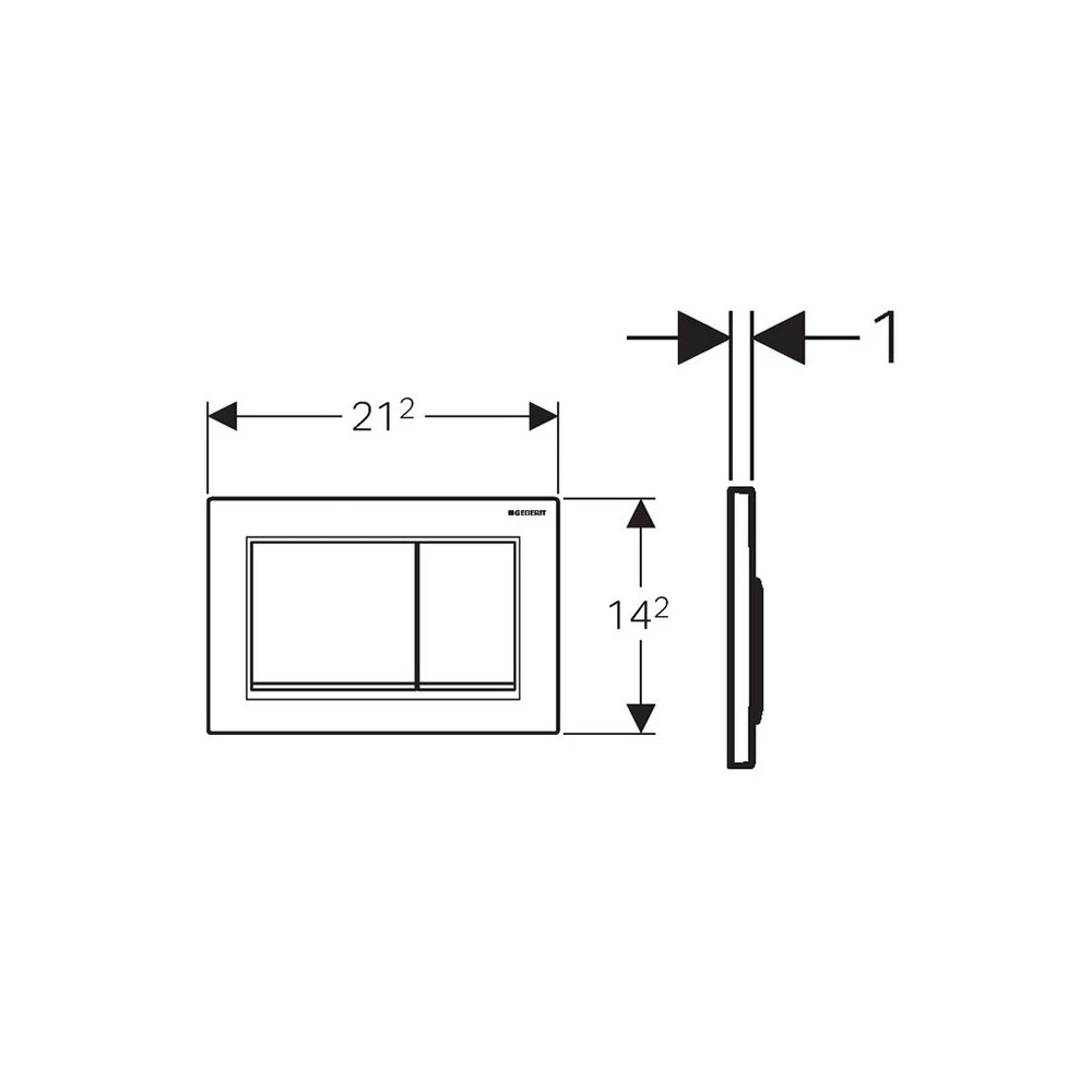Πλακέτα ενεργοποίησης καζανακίου GEBERIT OMEGA 30 115.080.KN.1 Χρωμέ Ματ - Γυαλιστερό 2 Πλακέτα ενεργοποίησης καζανακίου GEBERIT OMEGA 30 115.080.KN.1 Χρωμέ Ματ - Γυαλιστερό - Image 2