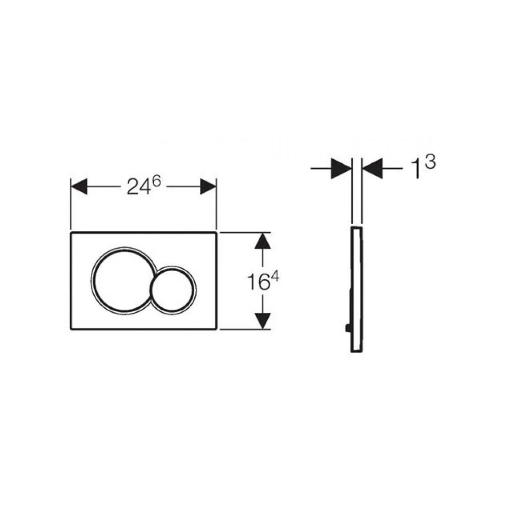 Πλακέτα ενεργοποίησης καζανακίου GEBERIT SIGMA 01 115.770.KA.5 Χρωμέ Γυαλιστερή - Ματ 2 Πλακέτα ενεργοποίησης καζανακίου GEBERIT SIGMA 01 115.770.KA.5 Χρωμέ Γυαλιστερή - Ματ - Image 2