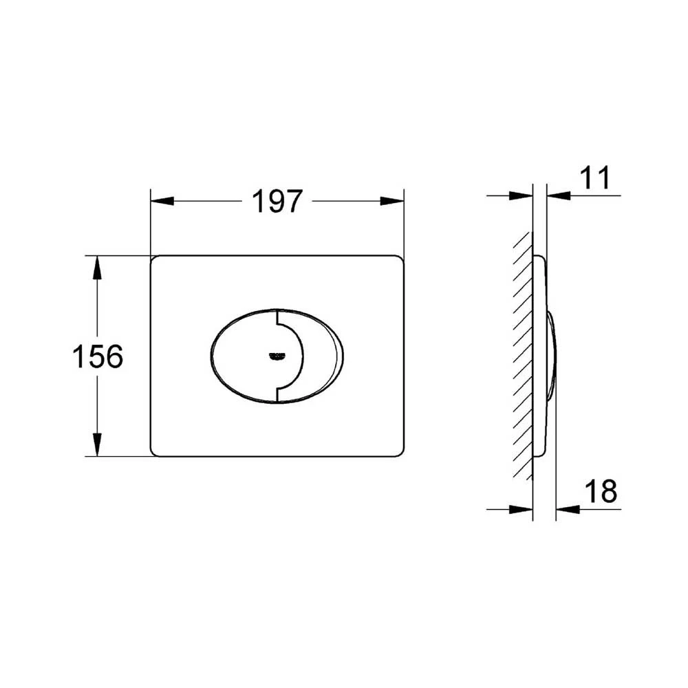Πλακέτα ενεργοποίησης καζανακίου GROHE SKATE AIR 38506000 Χρωμέ γυαλιστερή 2 Πλακέτα ενεργοποίησης καζανακίου GROHE SKATE AIR 38506000 Χρωμέ γυαλιστερή - Image 2