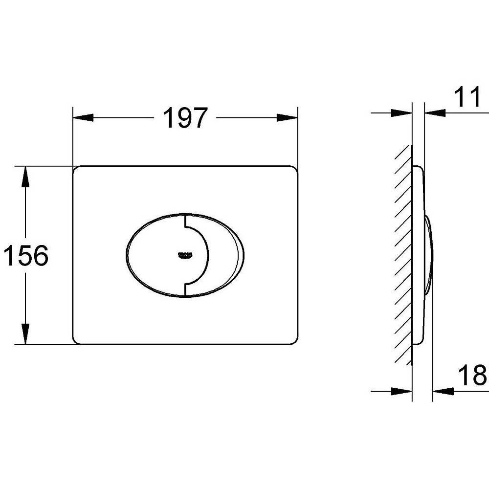 Πλακέτα ενεργοποίησης καζανακίου GROHE SKATE AIR 38506P00 Χρωμέ ματ 2 Πλακέτα ενεργοποίησης καζανακίου GROHE SKATE AIR 38506P00 Χρωμέ ματ - Image 2
