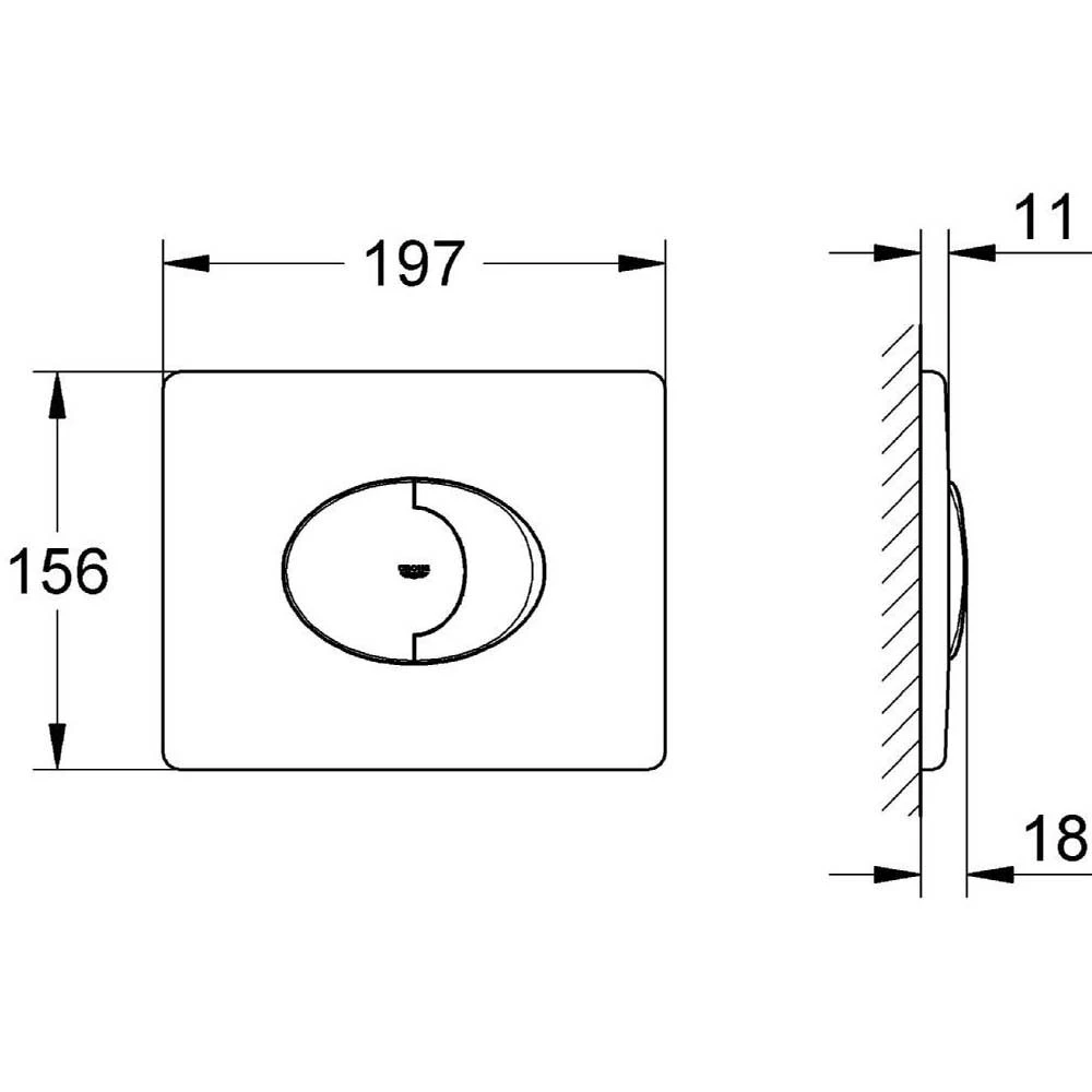 Πλακέτα ενεργοποίησης καζανακίου GROHE SKATE AIR 38506SH0 Λευκή 2 Πλακέτα ενεργοποίησης καζανακίου GROHE SKATE AIR 38506SH0 Λευκή - Image 2