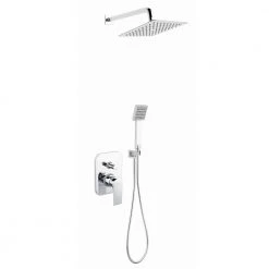 Σετ μπαταρίας εντοιχισμού ντους με μίκτη 4 δρόμων ALGEO SQUARE FERRO BAQ7P-SET1-S