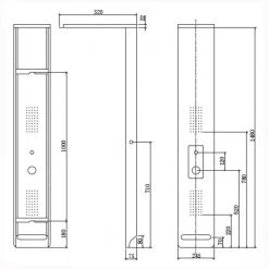 Στήλη υδρομασάζ KARAG BIANCO NERO A7117 148x24,5 -Λεκάνες Εκπτώσεις στήλη υδρομασάζ karag bianco nero a7117 3