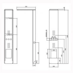 Στήλη υδρομασάζ KARAG BIANCO NERO TOUCH A7118 148x24,5 -Λεκάνες Εκπτώσεις στήλη υδρομασάζ karag bianco nero touch a7118 3