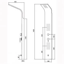 Στήλη υδρομασάζ KARAG ELEA N9901 Inox 165x18 -Λεκάνες Εκπτώσεις στήλη υδρομασάζ karag elea n9901 3