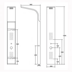 Στήλη υδρομασάζ KARAG NERO A7304B 140x20 -Λεκάνες Εκπτώσεις στήλη υδρομασάζ karag nero a7304b 3