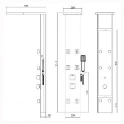 Στήλη ντους - Υδρομασάζ KARAG THALIA P5046 Χρωμέ 134x20 -Λεκάνες Εκπτώσεις στήλη υδρομασάζ karag thalia p5046 3