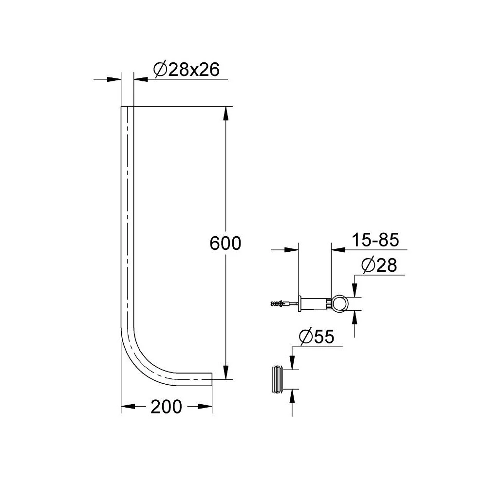Σωλήνωση για εξωτερικό φλουσόμετρο (Σετ) GROHE 37107000 2 Σωλήνωση για εξωτερικό φλουσόμετρο (Σετ) GROHE 37107000 - Image 2